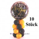 Tischdeko Luftballons aus Folie, Happy New Year, 10 Stück