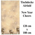 Tischdecke, New Year Cheers, Airlaid, 120 x 180 cm, Dekoration Silvester