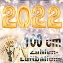 Zahlendekoration Silvester 2022, 1 Meter große Zahlen in Gold