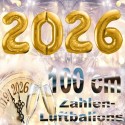 Zahlendekoration Silvester 2026, 1 Meter große Zahlen in Gold