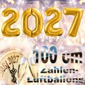 Zahlendekoration Silvester 2027, 1 Meter große Zahlen in Gold