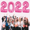 Zahlendekoration Silvester 2022, 1 Meter große Zahlen in Pink