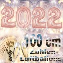 Zahlendekoration Silvester 2022, 1 Meter große Zahlen in Roségold
