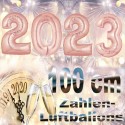 Zahlendekoration Silvester 2023, 1 Meter große Zahlen in Roségold