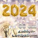 Zahlendekoration Silvester 2024, 86cm große Zahlen in Gold