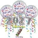 Silvesterdeko-Set mit Luftballons Frohes Neues Jahr 2027, 8-teilig