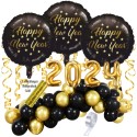Silvesterdeko-Set mit Luftballons Happy New Year 2024, 41-teilig