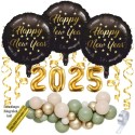 Silvesterdeko-Set mit Luftballons Happy New Year 2024, 34-teilig
