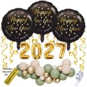 Silvesterdeko-Set mit Luftballons Happy New Year 2027, 34-teilig