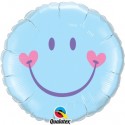 Smiley Rundluftballon aus Folie zu Geburt, Taufe, Babyparty, Boy-Junge, inklusive Ballongas Helium