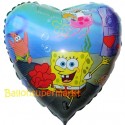 Luftballon SpongeBob, Schwammkopf, Folienballon ohne Ballongas