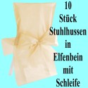 10 Stuhlhussen, Elfenbein, mit Schleife