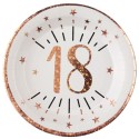 Partyteller  Rosegold Sparkling Zahl 18 zum 18. Geburtstag und Jubiläum