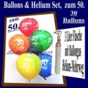 Zum 50. Geburtstag, 30 Luftballons mit Helium / inkl. Rückporto