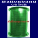 Ballonband, Luftballonbänder 1 Rolle 400 m, Grün Metallic