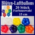 Blüten-Luftballons, 20 Stück, bunt gemischt, 15 cm
