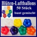 Blüten-Luftballons, 50 Stück, bunt-gemischt, 15 cm