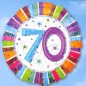 Folienballon Geburtstag 70., Birthday Prismatic (heliumgefüllt)