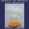 Bubble Luftballon Just Married, Gold (mit Helium)