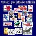 7 Folienballons Shapes, große Luftballons inklusive Helium, Versand im großen Karton