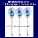 Hochzeitsballons, Ballondeko-Bubbles, Sekt-Champagner, 3 Stück