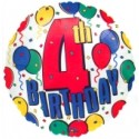 4th Birthday Luftballon zum 4. Geburtstag mit Ballongas-Helium