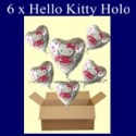 Hello Kitty Herzluftballons mit Helium, Kindergeburtstag Geschenke, 6 Stück