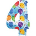 Luftballons: Folienballondeko Balloons "4" (ohne Helium)