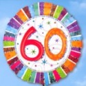 Folienballon Geburtstag 60.,Birthday Prismatic (ohne Helium)