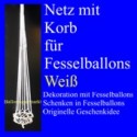 Fesselballon-Netz mit Korb, Weiß