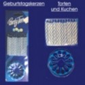 Kerzen für Torte u. Geburtstagskuchen (blau)