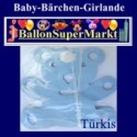 Baby-Bärchen-Girlande-Türkis