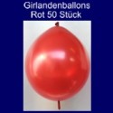 Kettenballons-Girlandenballons-Rot-Metallic, 50 Stück