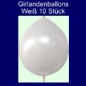 Kettenballons-Girlandenballons-Weiß-Metallic, 10 Stück