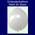 Kettenballons-Girlandenballons-Weiß-Metallic, 50 Stück