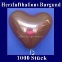 Herzluftballons Burgund 1000 Stück
