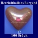 Herzluftballons Burgund 100 Stück