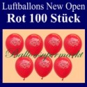 Luftballons Neueröffnung, New Open, Rot, 100 Stück