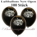 Luftballons Neueröffnung, New Open, Schwarz, 100 Stück