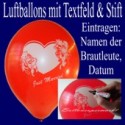 Luftballons "Just Married" mit Stift  100 Stück
