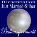 Riesenballon Hochzeit, Just Married, Hochzeitsballon in Silber