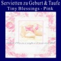 Servietten zu Geburt und Taufe, Pink