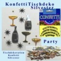 Tischdekoration Silvester Konfetti