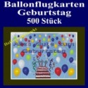 Ballonflugkarten Geburtstag, Luftballons zur Geburtstagsfeier steigen lassen, 500 Stück