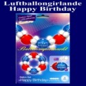 Girlande aus Luftballons, Geburtstag, Happy Birthday, Deko-Set