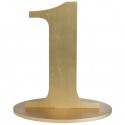 Tischaufsteller Zahl 1, gold, Tischdekoration zu Geburtstag und Jubiläum