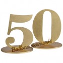 Tischaufsteller Zahl 50, gold, Tischdekoration zum 50. Geburtstag und Jubiläum