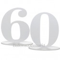 Tischaufsteller Zahl 60, Tischdekoration zum 60. Geburtstag und Jubiläum
