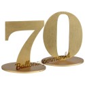 Tischaufsteller Zahl 70, gold, Tischdekoration zum 70. Geburtstag und Jubiläum