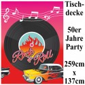 50er Jahre Party-Tischdecke, Partydekoration Mottoparty Fifties